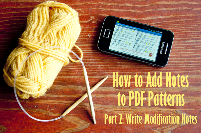 How to add notes to pdf patterns part 2